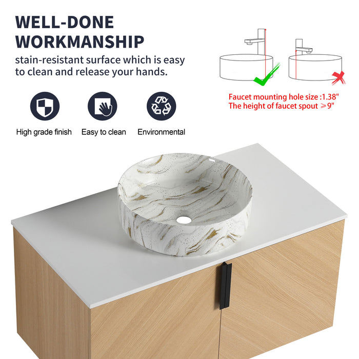 Wall Mounted Bathroom Vanity & Art Sink