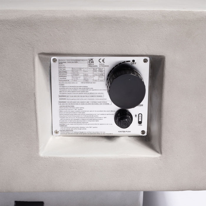 Propane Gas Fire Pit Table, 50000 Btu Rectangular Concrete Fire Pit For Outside Patio Deck Garden Backyard - Light Gray