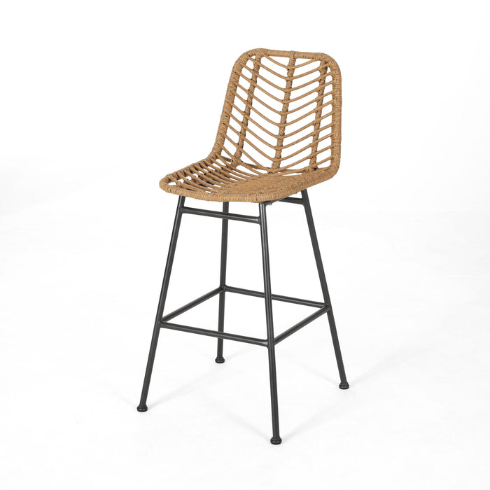 Sawtelle - Outdoor Wicker Barstools (Set of 2)