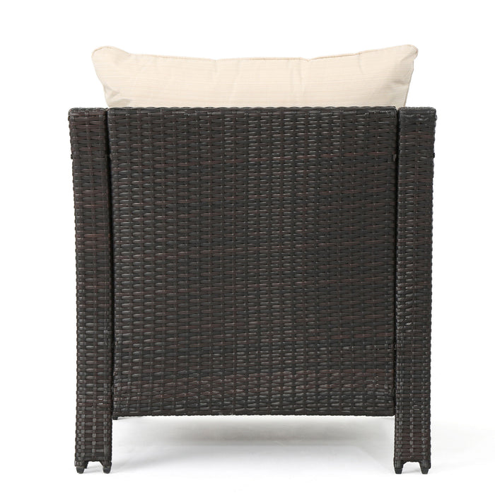 Antibes - 4 Pieces Wicker Chat Set - Brown / Beige