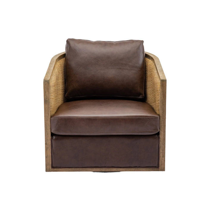 Barrel, Comfy Round Accent Sofa Chair With 360 Degree Swivel, Leisure Arm