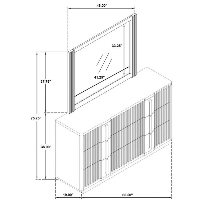 Terrace - 6-Drawer Dresser And Mirror - Ash Brown