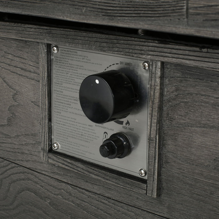 Transitional Rectangular Outdoor Propane Fire Pit With 50,000 Btu