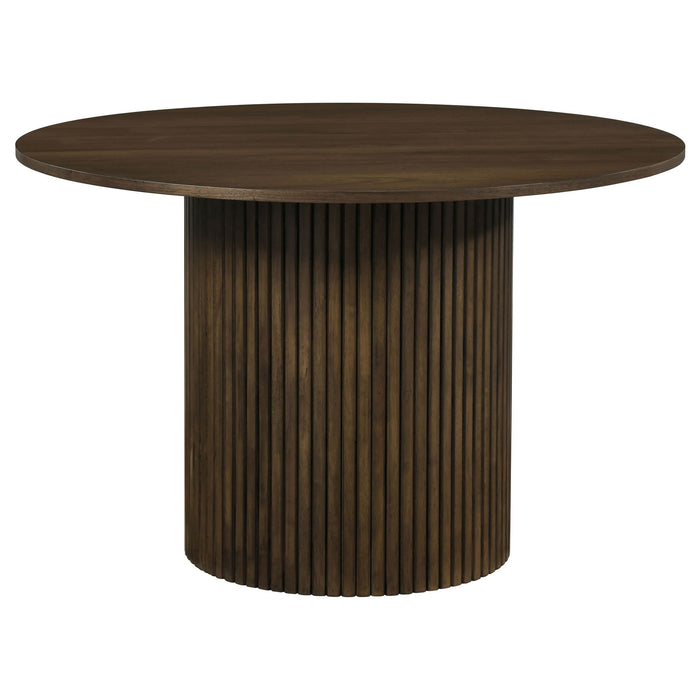 Hamlyn 5-piece Round Wood Dining Set Cream and Walnut