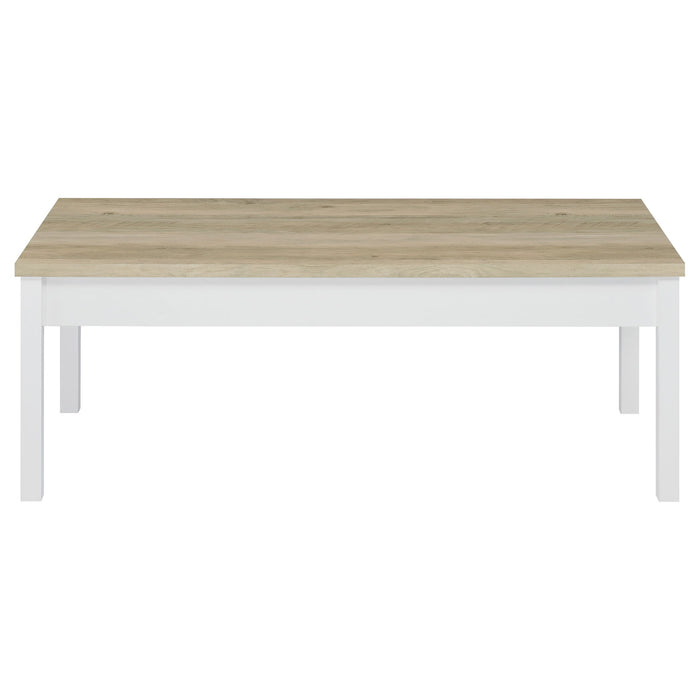 Stacie 3-piece Coffee Table Set Distressed Pine and White