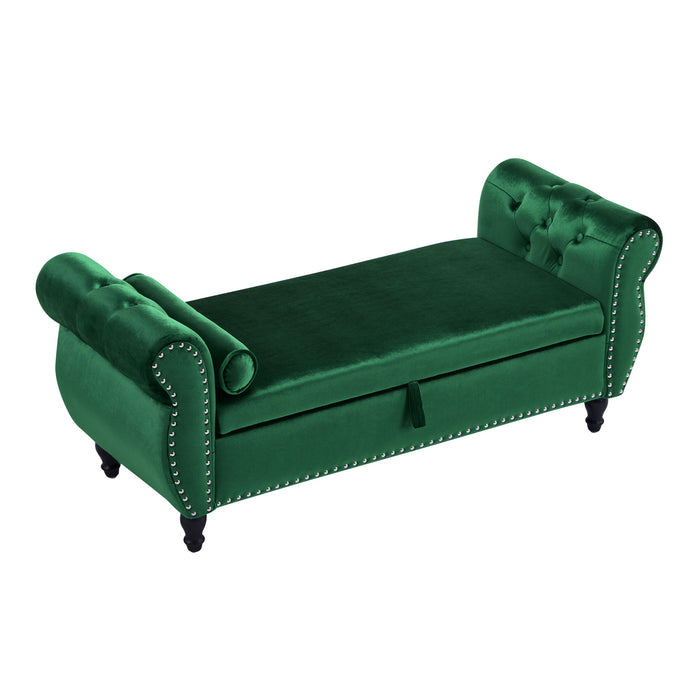 Luxurious Multifunctional Storage Ottoman Bench With Pillow