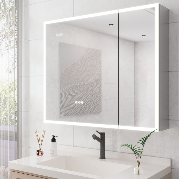 Bathroom Medicine Cabinet With Lights, LED Medicine Cabinet With Mirror, Lighted Medicine Cabinet With Defogger
