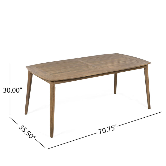 Acacia Wood Dining Table 8 Person Outdoor Table, Farmhouse Furniture For Patio, Garden, Backyard - Light Brown