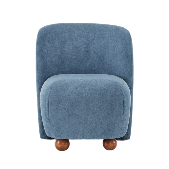 Modern Low Back Accent Upholstered Armless Living Room Chairs, Round Feet