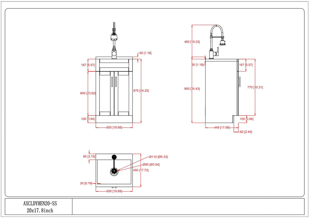 Hennessy - Deluxe Laundry Cabinet With Faucet And Stainless Steel Sink