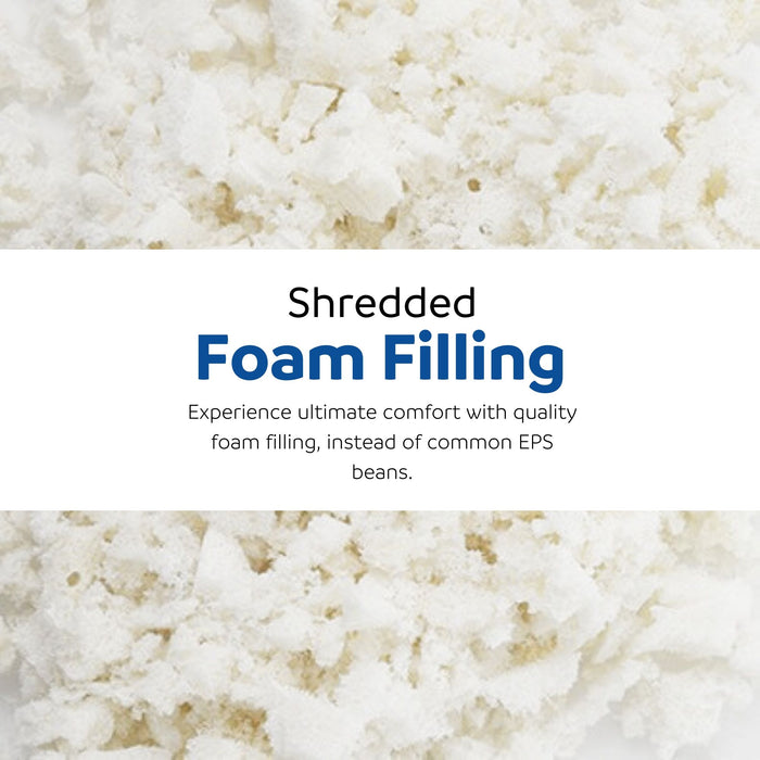 Living Room Bean Bag Sofa Chair With Memory Foam Fillings, Soft Upholstered Bean Bag Armchair - Black / Gray