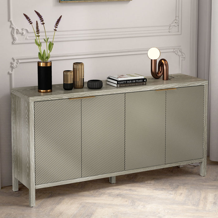 Buffet Cabinet With 4 Doors, Storage Sideboard For Living Room, Dining Room - Champagne