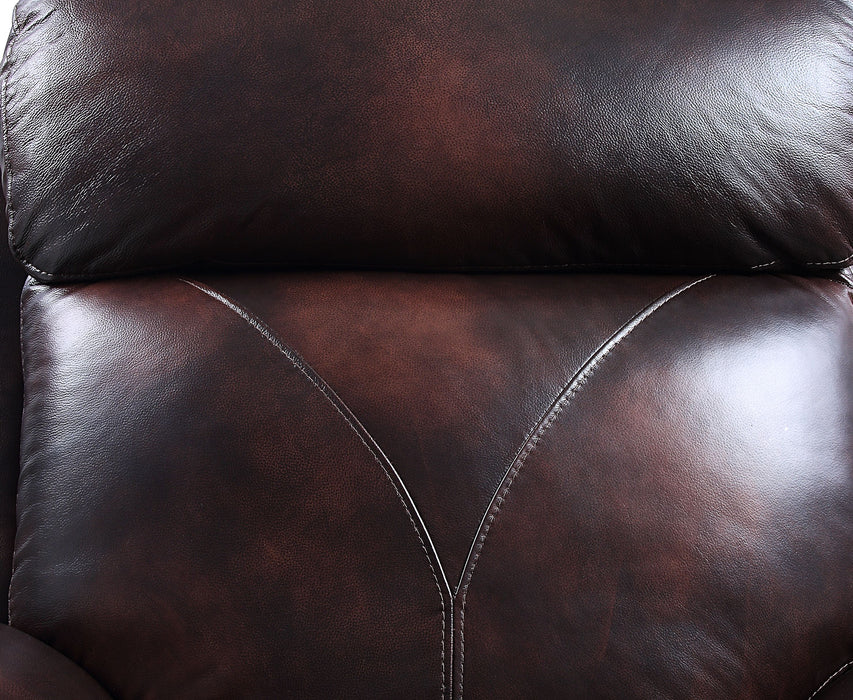 Perfiel - Motion Sofa - Two Tone Dark Brown Top Grain Leather