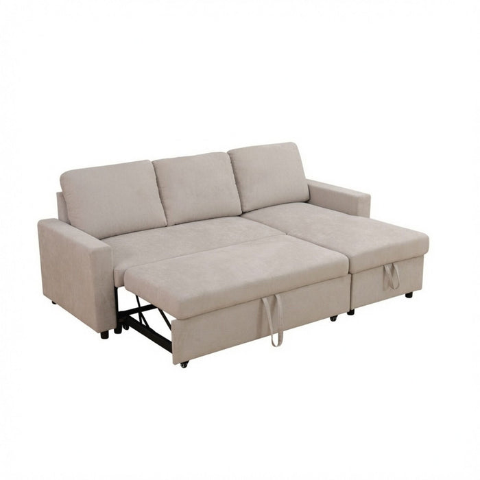 L - Shaped Convertible Sofa Bed With Storage Chaise