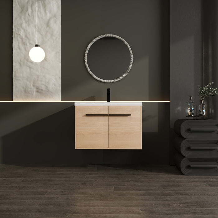 Bathroom Vanity Set With Resin Countertop Sink, 2 Doors