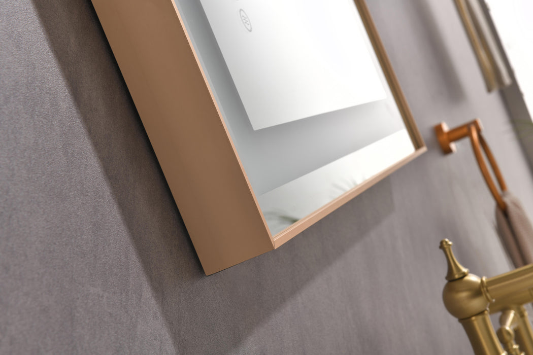 Frameless LED Single Bathroom Vanity Mirror In Polished Crystal Bathroom Vanity LED Mirror With 3 Color Lights