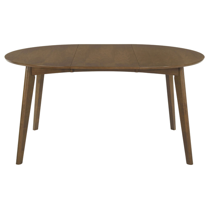 Jedda Oval 60-inch Extension Leaf Dining Table Dark Walnut