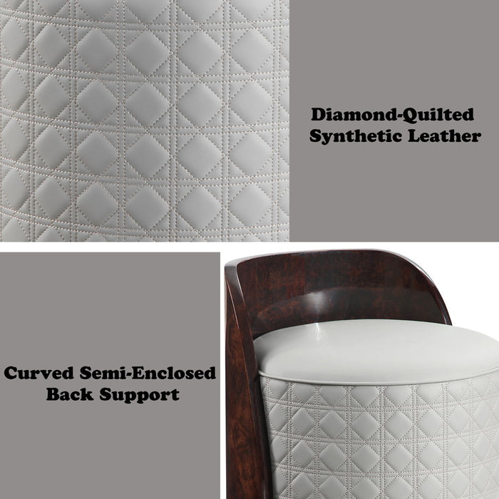 Jamonica - Vanity Stool - Gray & Dark Brown