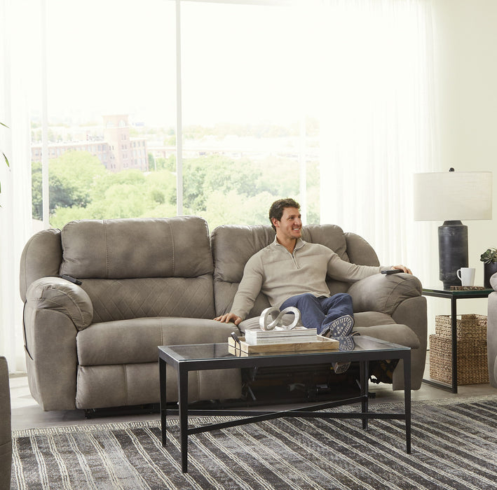 Flynn - Power Lay Flat Reclining Sofa Power Adjustable Headrest & Lumbar And Dual Heat & Massage - Fig