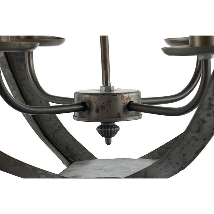 4 Light Metal Chandelier, Hanging Light Fixture With Adjustable Chain For Kitchen, Bulb Not Included - Gray