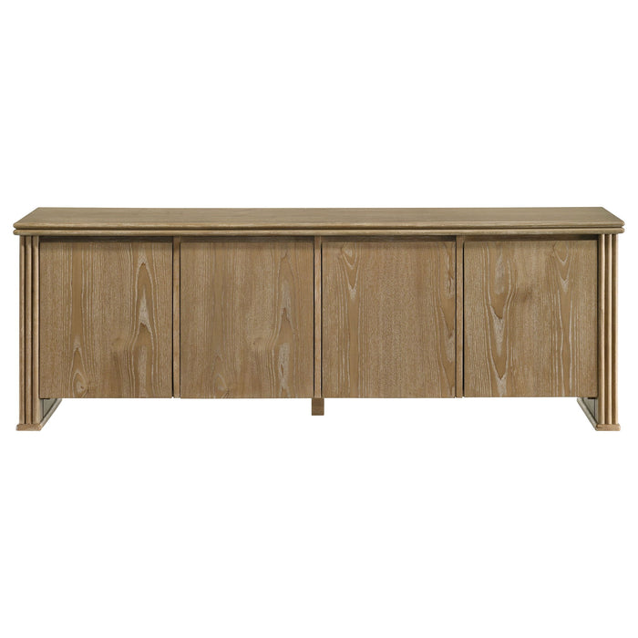 Dreydon - 4 Door TV Stand With Adjustable Shelves And Cable Management - Light Brown