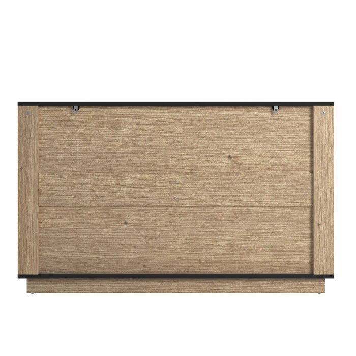 Modern 6 Drawer Cabinet With Metal Rounded Corners And Exquisite Handles Multi Functional Storage - Natural Wood