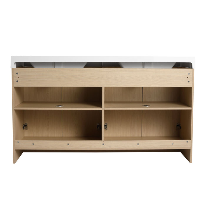 Freestanding Bathroom Vanity With Resin Sink & Soft Close Cabinet Doors