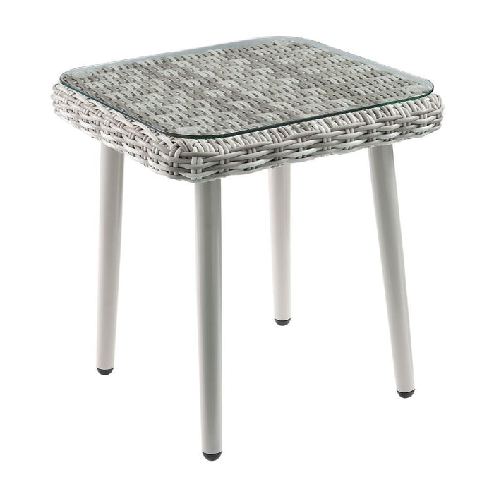 Tashay - 3 Piece Patio Bistro Set - Green Fabric & Beige Wicker