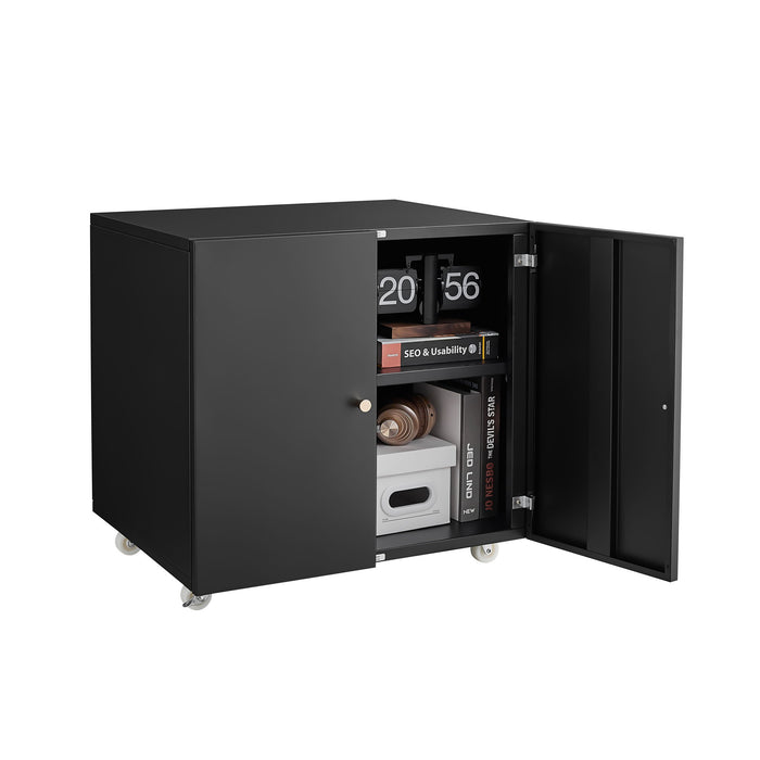 Office Furniture Copier Cabinet 2 Door Steel Copier Stand Mobile Pedestal File Printer Stand
