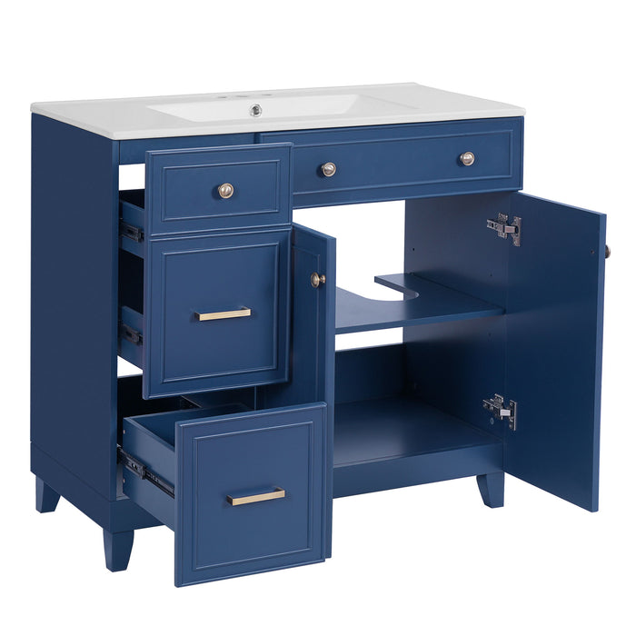 Bathroom Vanity With Sink, Soft Close Doors, Adjustable Shelves