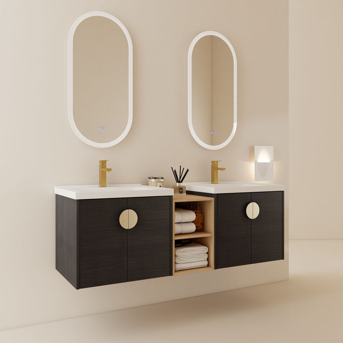 60" So Feet Close Doors Bathroom Vanity With Sink, And A Small Storage Shelves. Bvc06360Bct