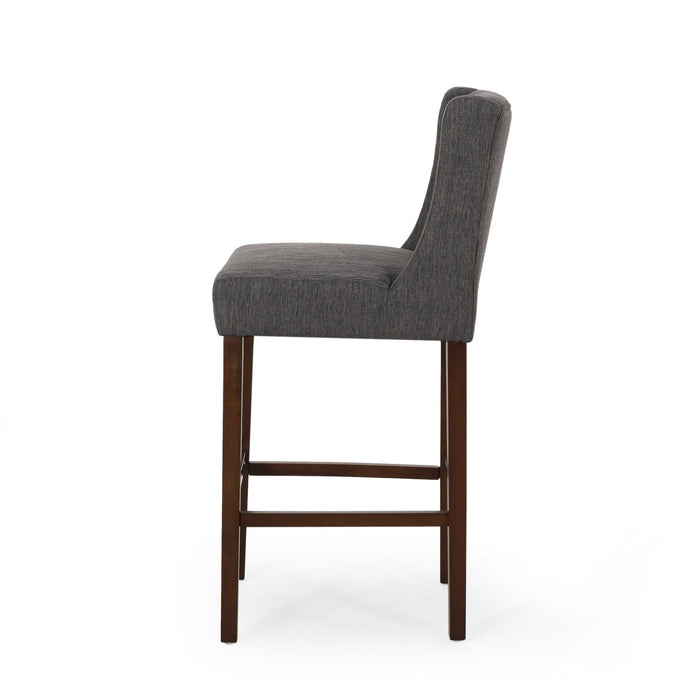 Solstara - Upholstered Dining Barstool With Button Tufted And Wing Back