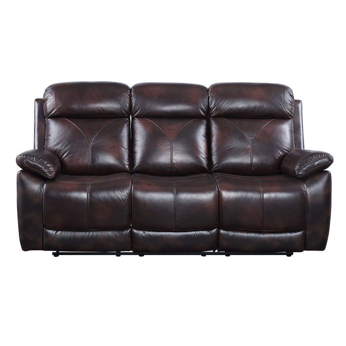 Perfiel - Motion Sofa - Two Tone Dark Brown Top Grain Leather