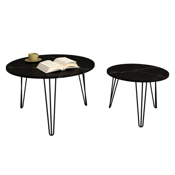 Round Nesting Coffee Table For Living Room (Set of 2)