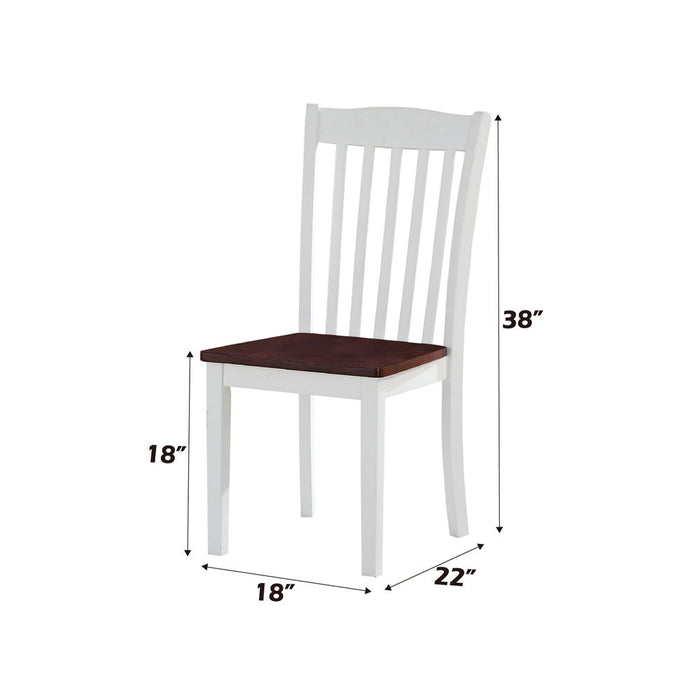 Green Leigh - Side Chair Set of 2) - White & Walnut