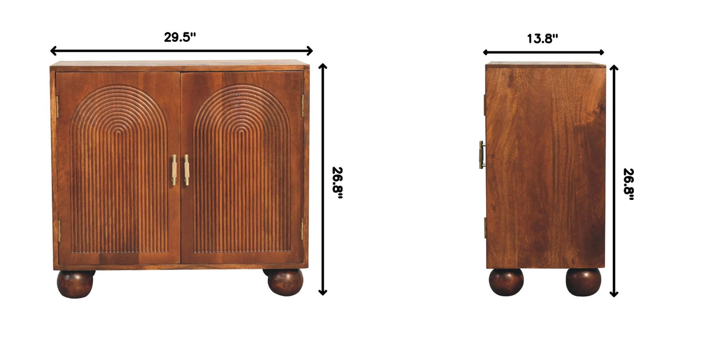 Carved Ball Cabinet - Chestnut