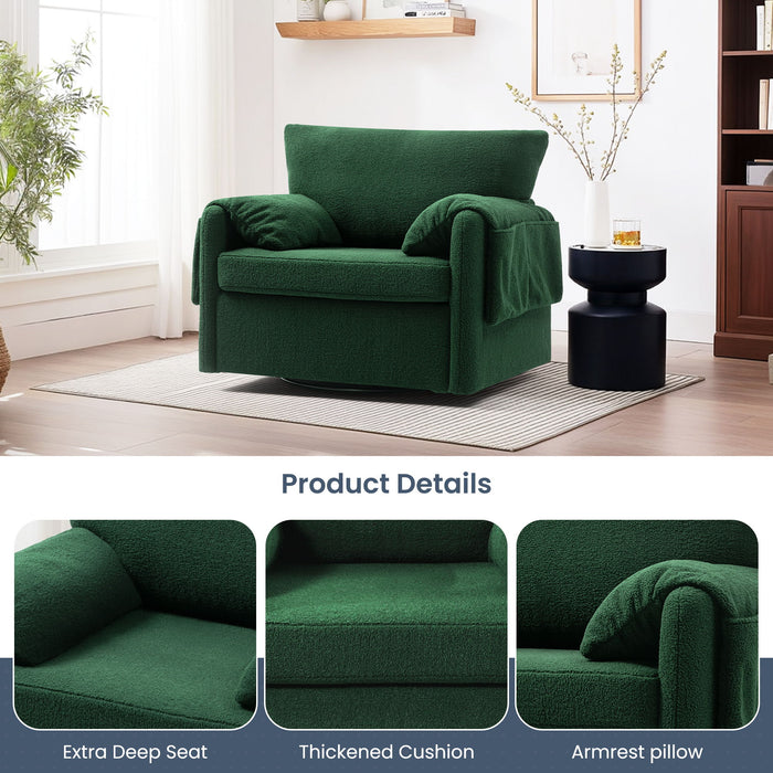 Oversized Swivel Armchair Modern Chair & Single Sofa Lounge, Comfortable Seating For Living Room