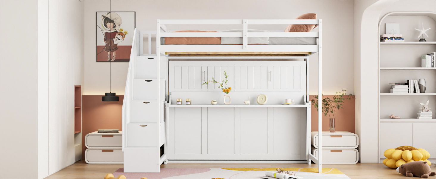 Murphy Bed With Smart Hydraulic System And Desk Design