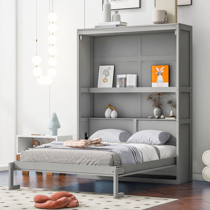 Murphy Wall Bed With Shelves, Space Saving
