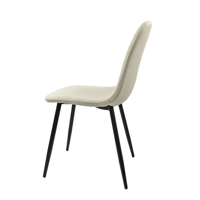 Modern Accent Dining Chairs Upholstered Seat, Metal Legs (Set of 4)