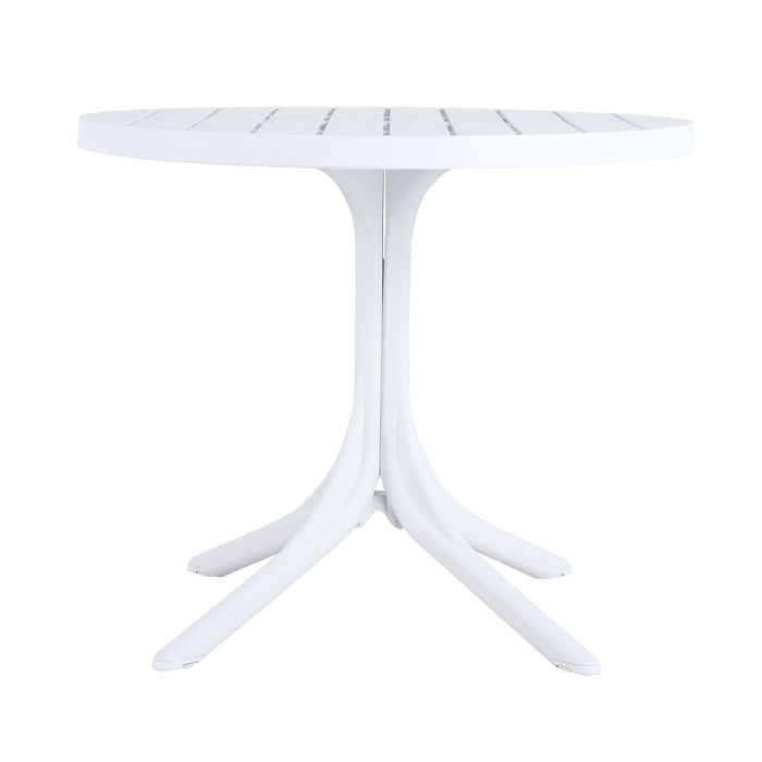 Modern Round Table, Waterproof, UV Resistant And Durable - White