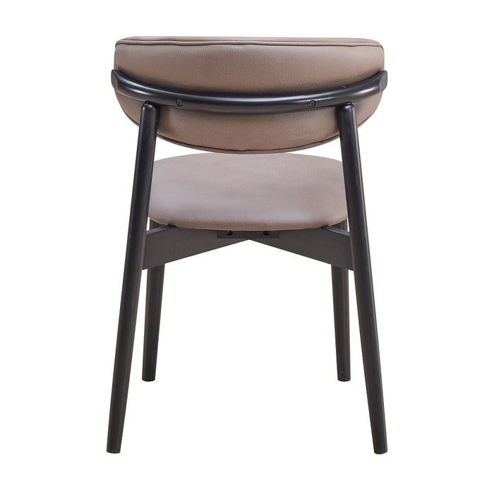 Lanae - Side Chair (Set of 2) - Coffee Polish Microfiber & Black