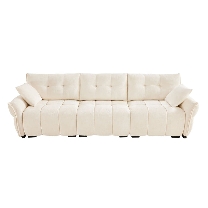 Modern Sofa & Pillows, Textured Cover, High Rebound Cushions