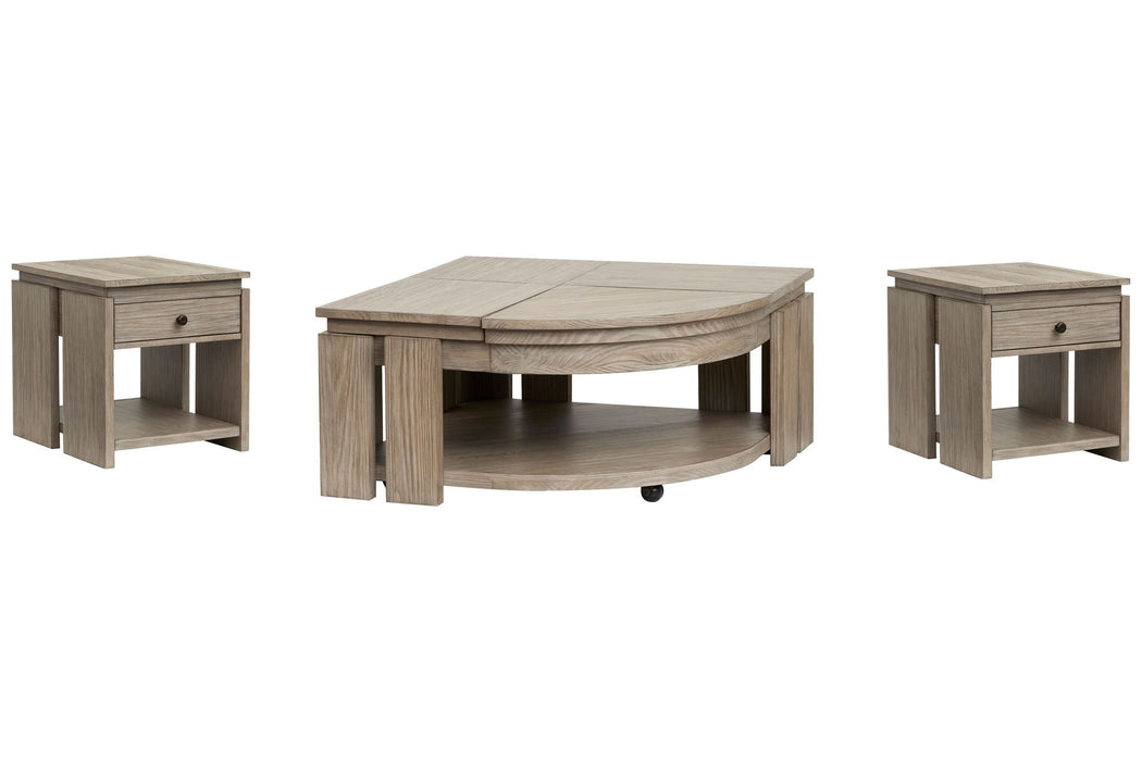 Conrad - Pie Shaped Lift Top Cocktail Table Set
