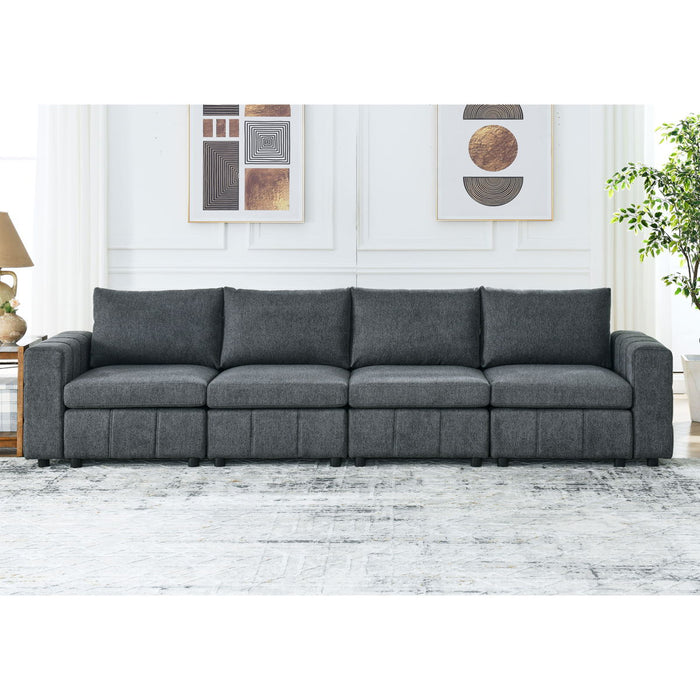 [Video]Upholstered Modular Sofa, Sectional Sofa For Living Room Apartment (4 Seater)