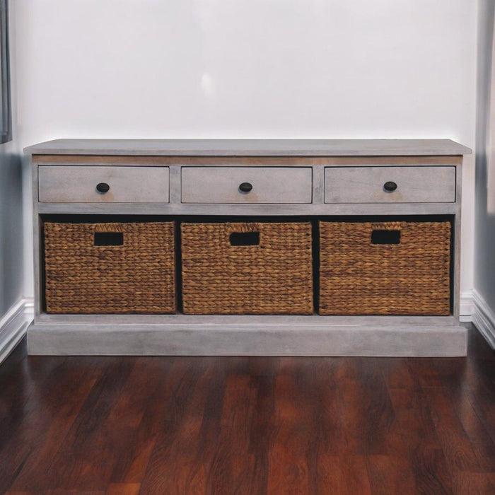 Acid - Basket Storage Cabinet - Gray Ash