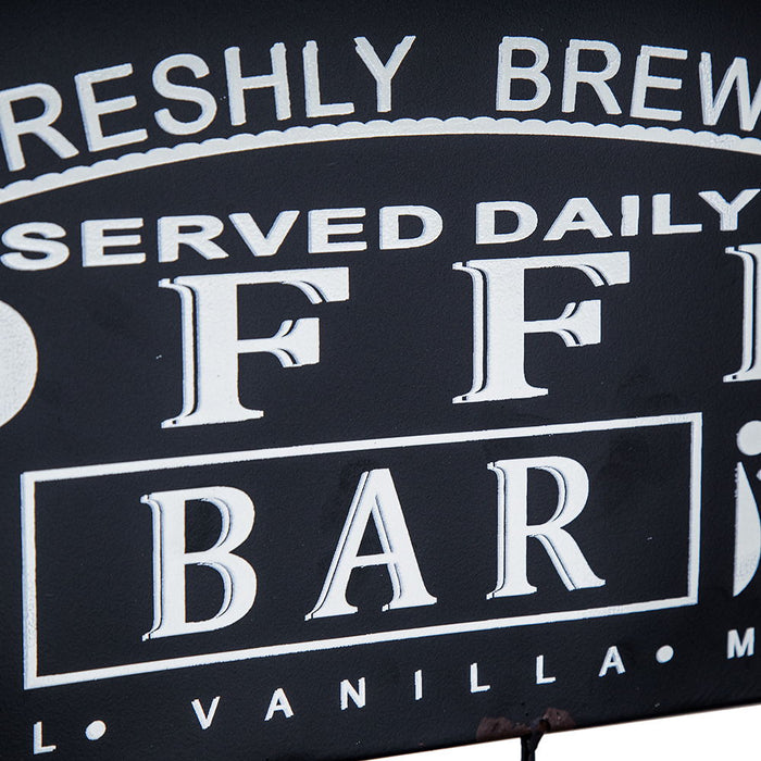 Floating Coffee Bar Shelf With Coffee Pod Holder, Hooks And Storage Shelf - Black