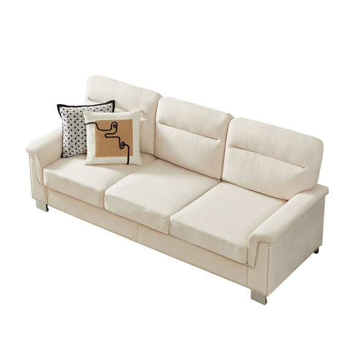 3 Seater Elegant Stationary Sofa