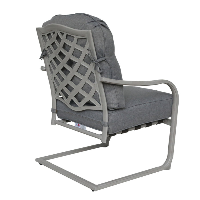 Outdoor Aluminum C Spring Chair, (Set of 2) Basalt