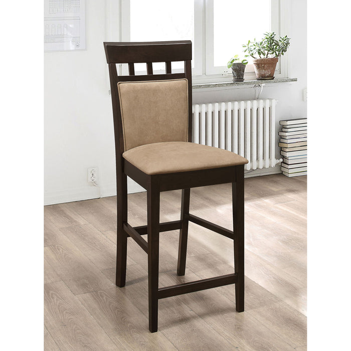 Upholstered Counter Height Stools (Set of 2) - Beige / Brown